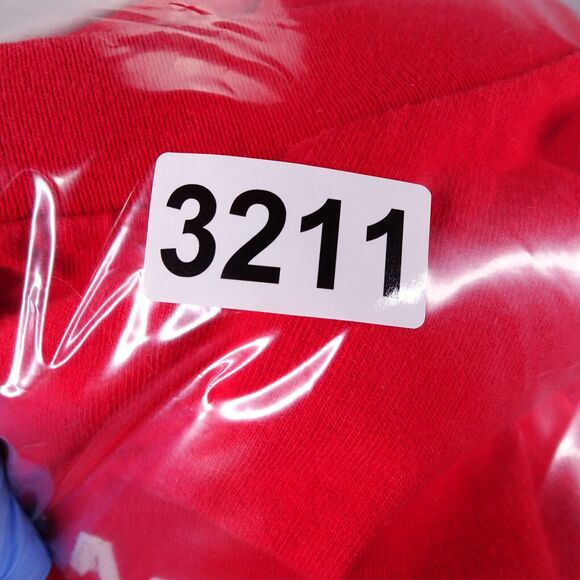 VTG Lee Sport Chicago Bulls Men's Red 90s Spell Out Embroidered T-Shirt Sz‎ M - Picture 10 of 10